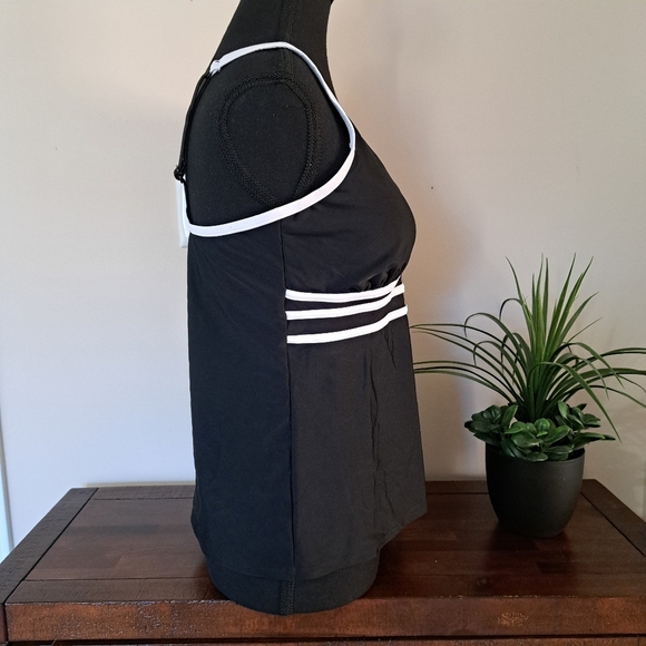 Christina Swim Top Tankini Bathing Suit Top Black White Size Large Beach Pool - Picture 3 of 10